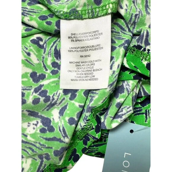 London Times Womens Green Ivory Printed Sleeveless Midi Dress Sz 14 NWT