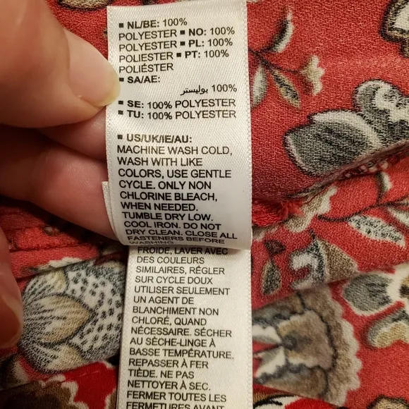 Making the Cut S3 Ep5 Red Floral Pattern Sash Wrapped Midi Dress Womens Size 2XL