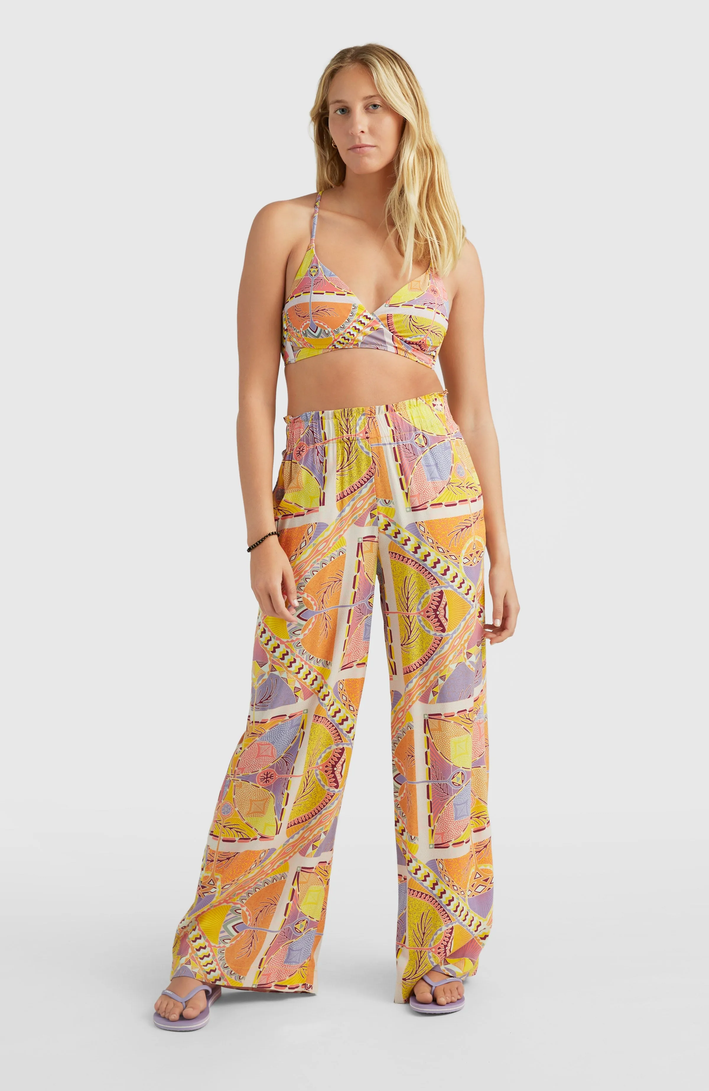 Malia Strandhose | Yellow Scarf Print