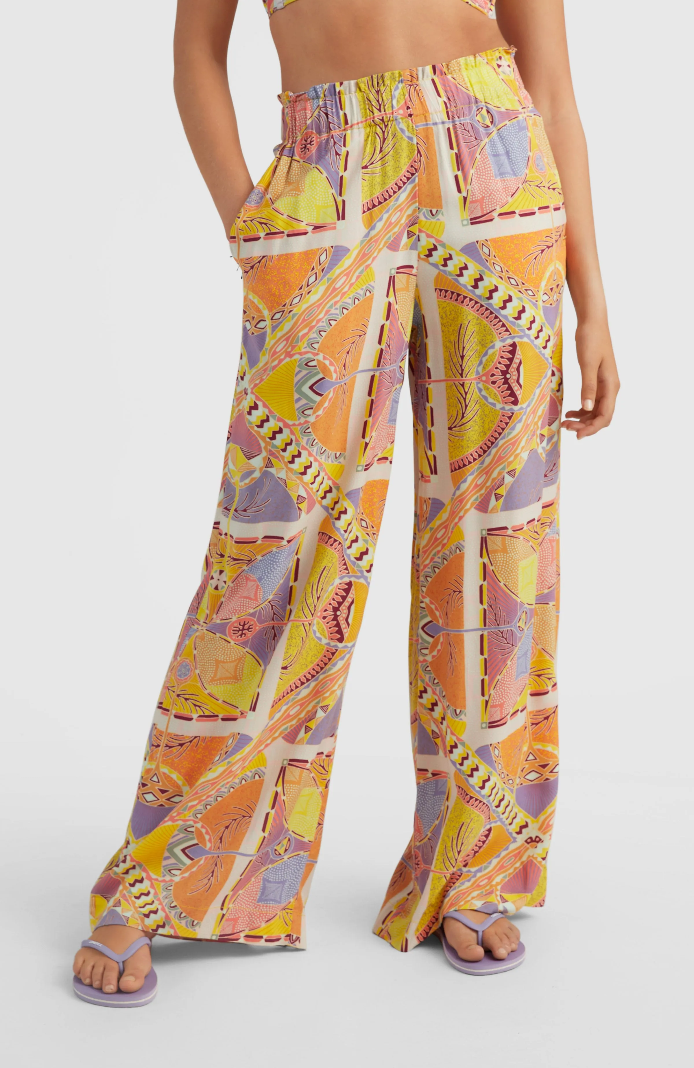 Malia Strandhose | Yellow Scarf Print