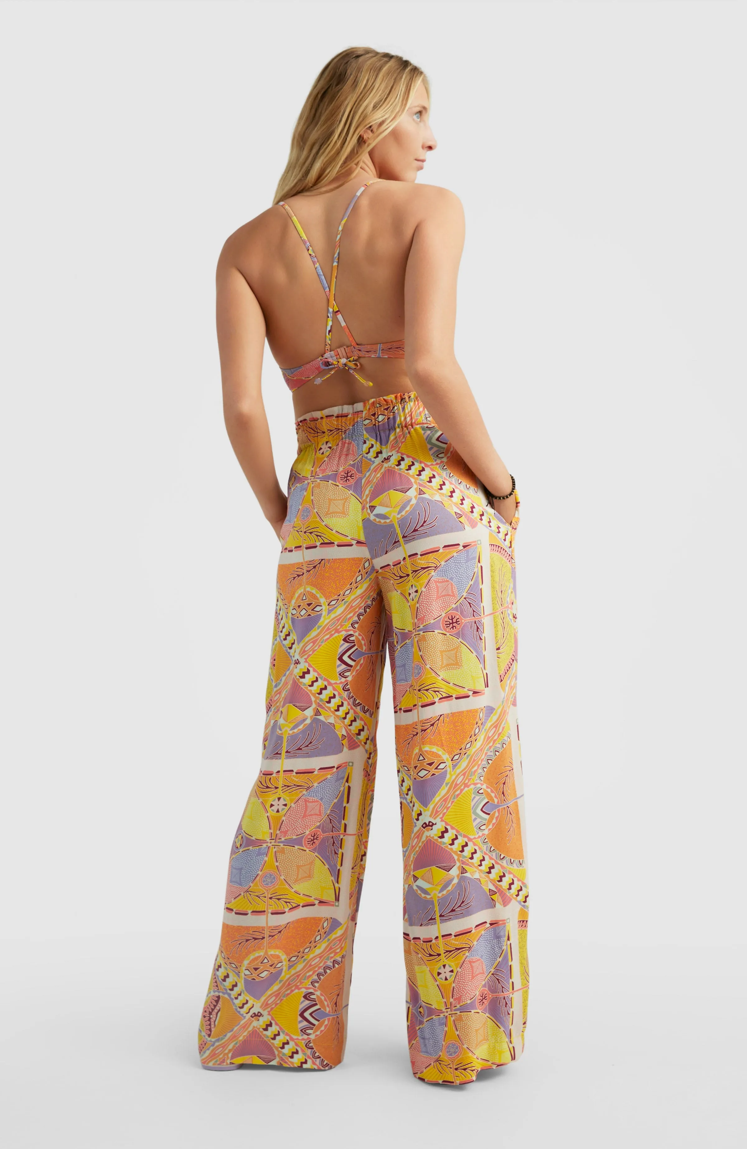 Malia Strandhose | Yellow Scarf Print