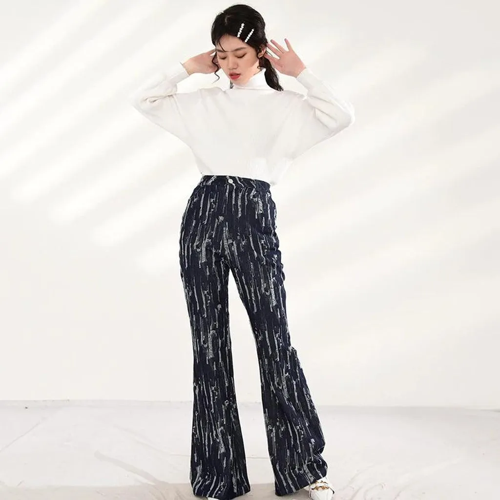 MARIGOLDSHADOWS - Original Takarra High Waist Denim Pants - Deep Blue