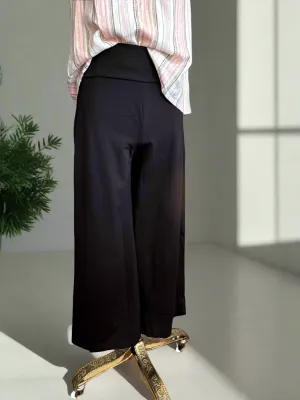 Maye Magic Wide Leg Cropped Pants - Black