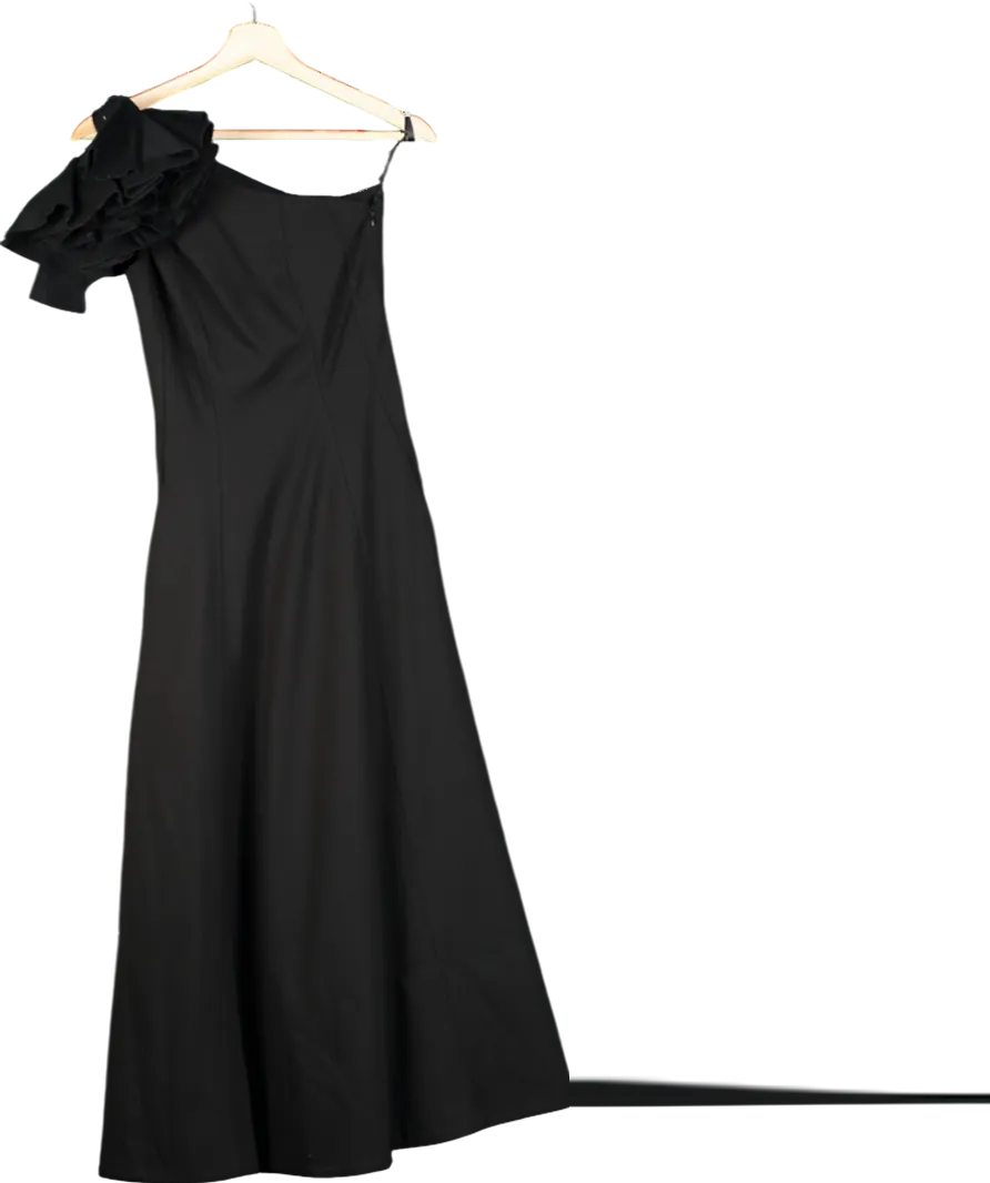 ME   EM Black One Shoulder Midi Dress   Corsage UK 6