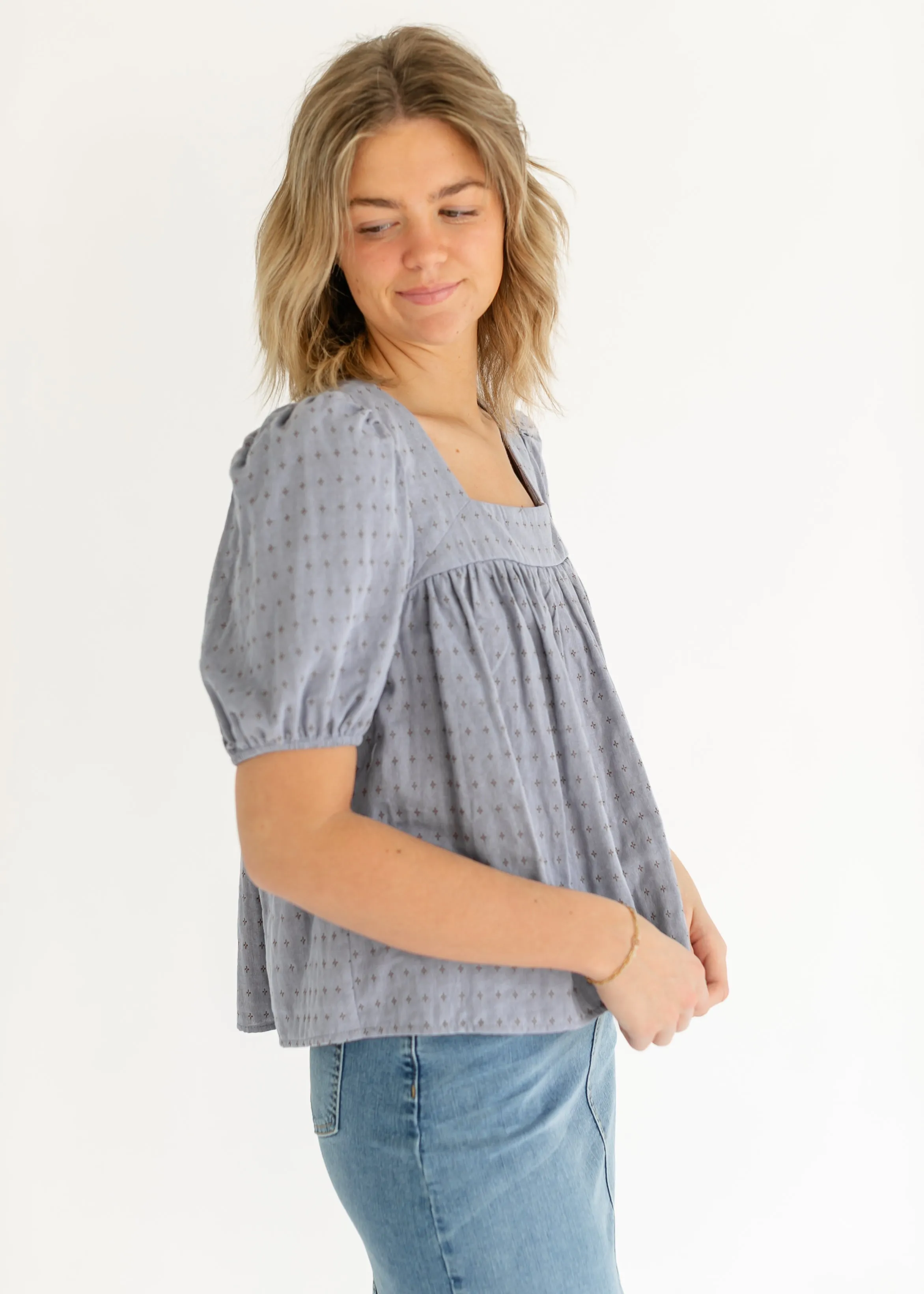 Melany Cotton Peplum Top - FINAL SALE