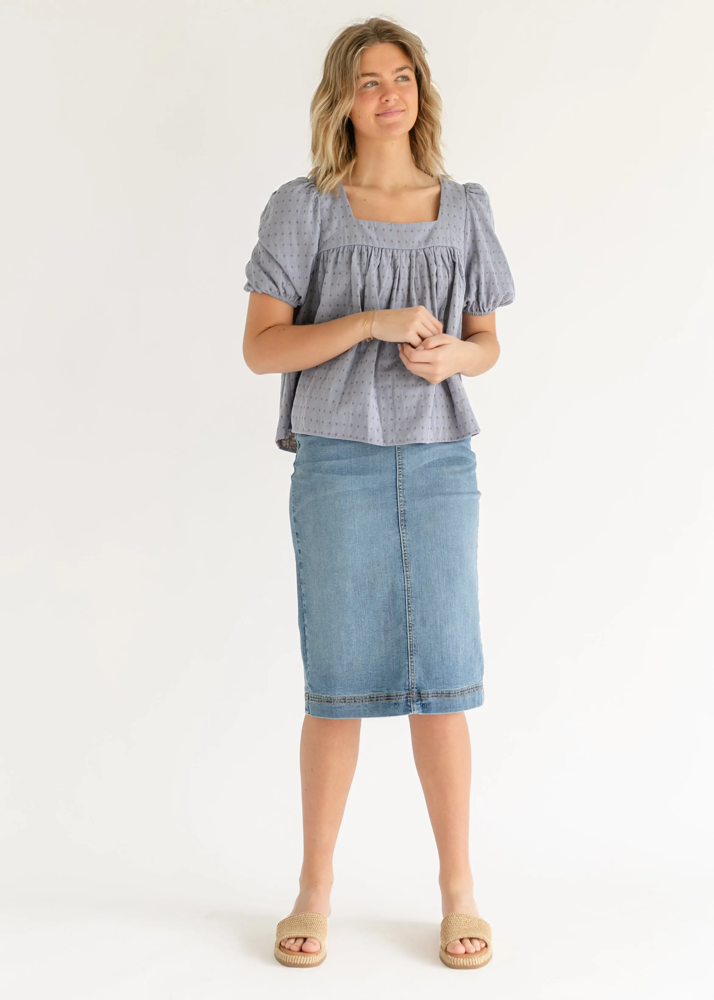 Melany Cotton Peplum Top - FINAL SALE
