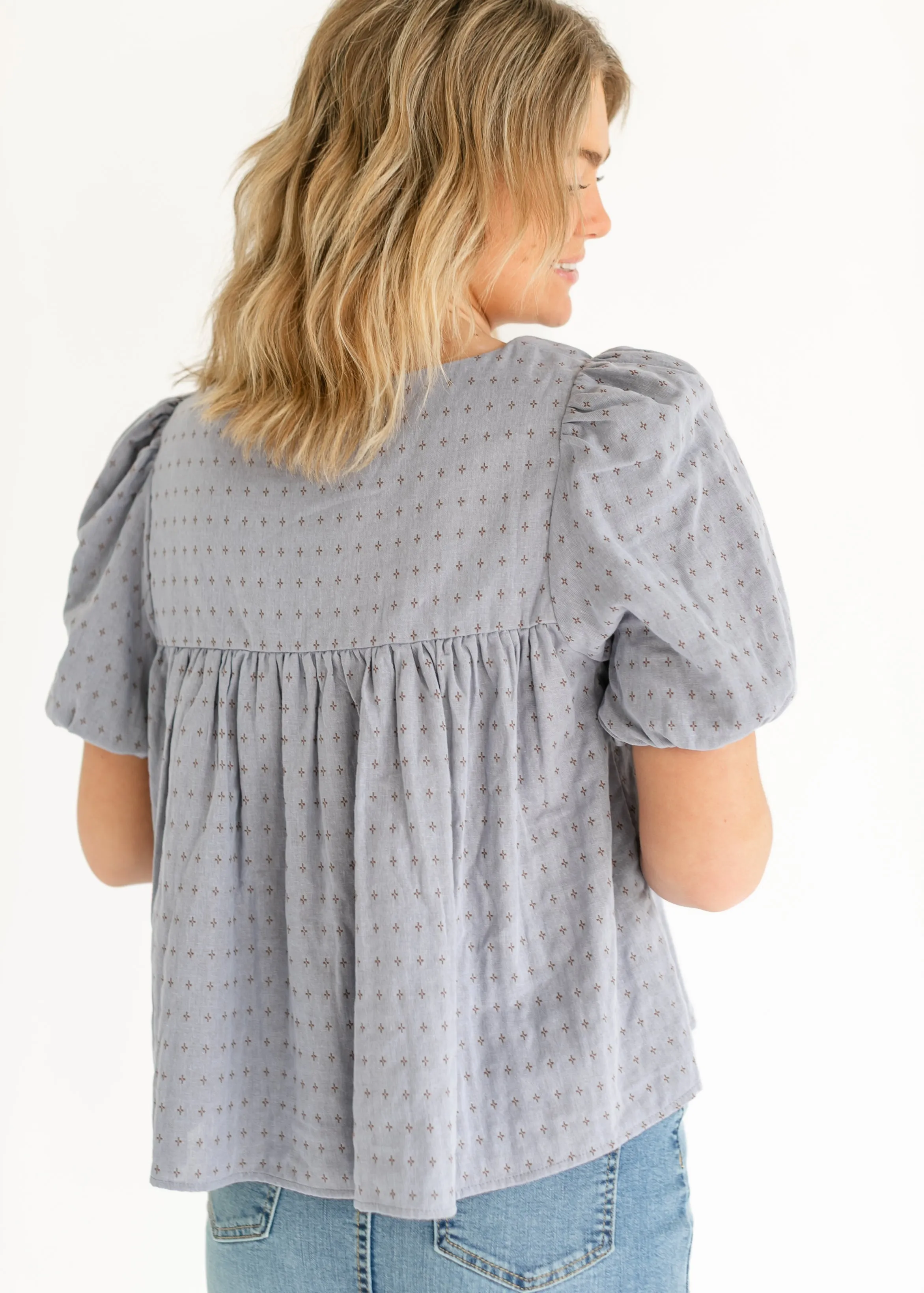 Melany Cotton Peplum Top - FINAL SALE