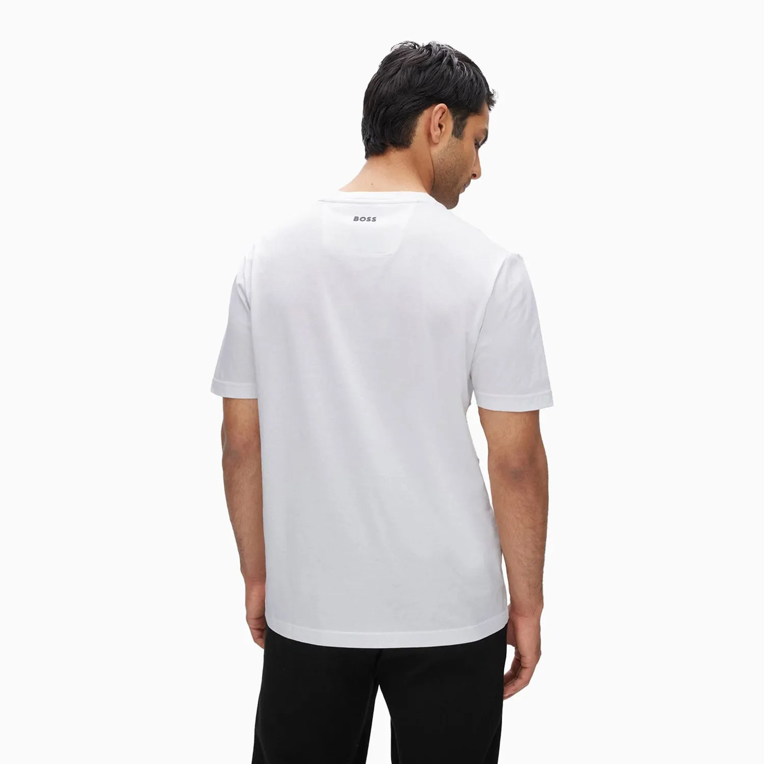 Men's Cotton Jersey T-shirt With Color Blocked Logo Print