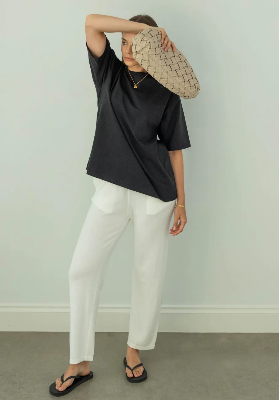 Miann & Co Womens - Stevie Wide Leg Knit Pants - Shell