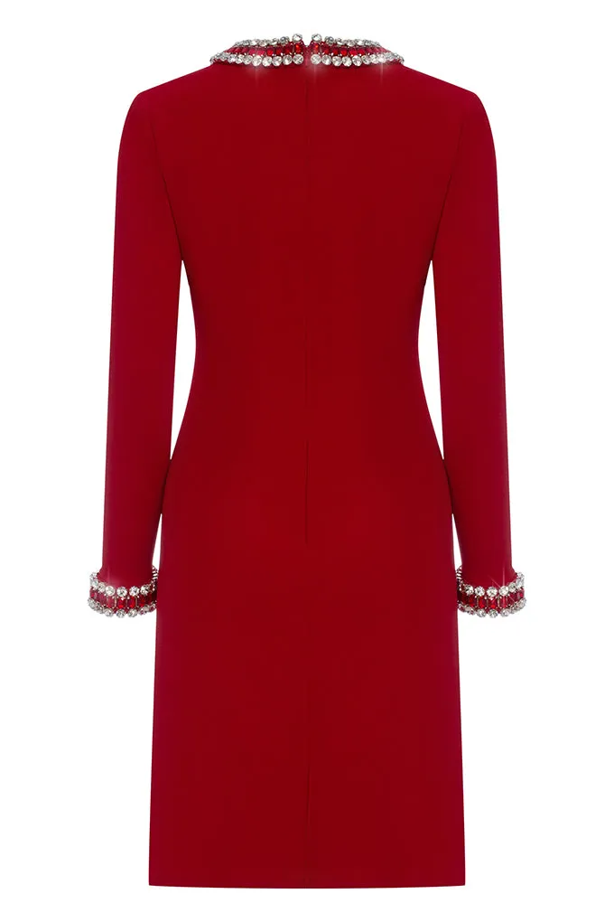 Midi dress embellished with crystals