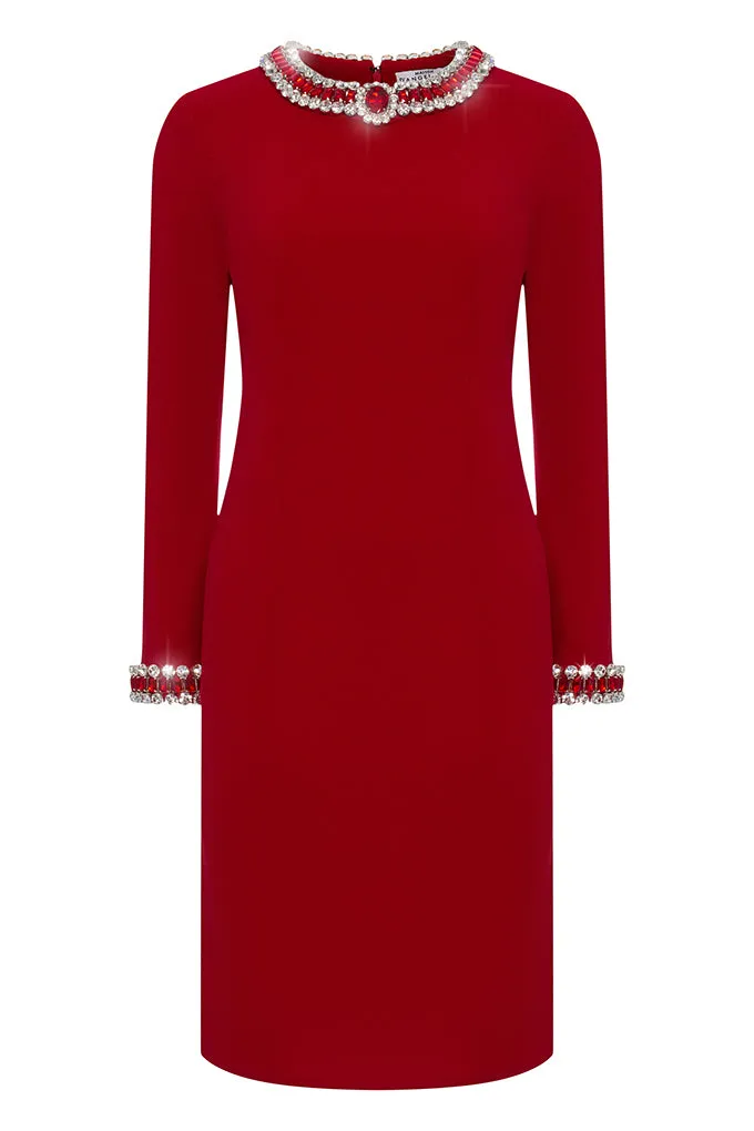 Midi dress embellished with crystals