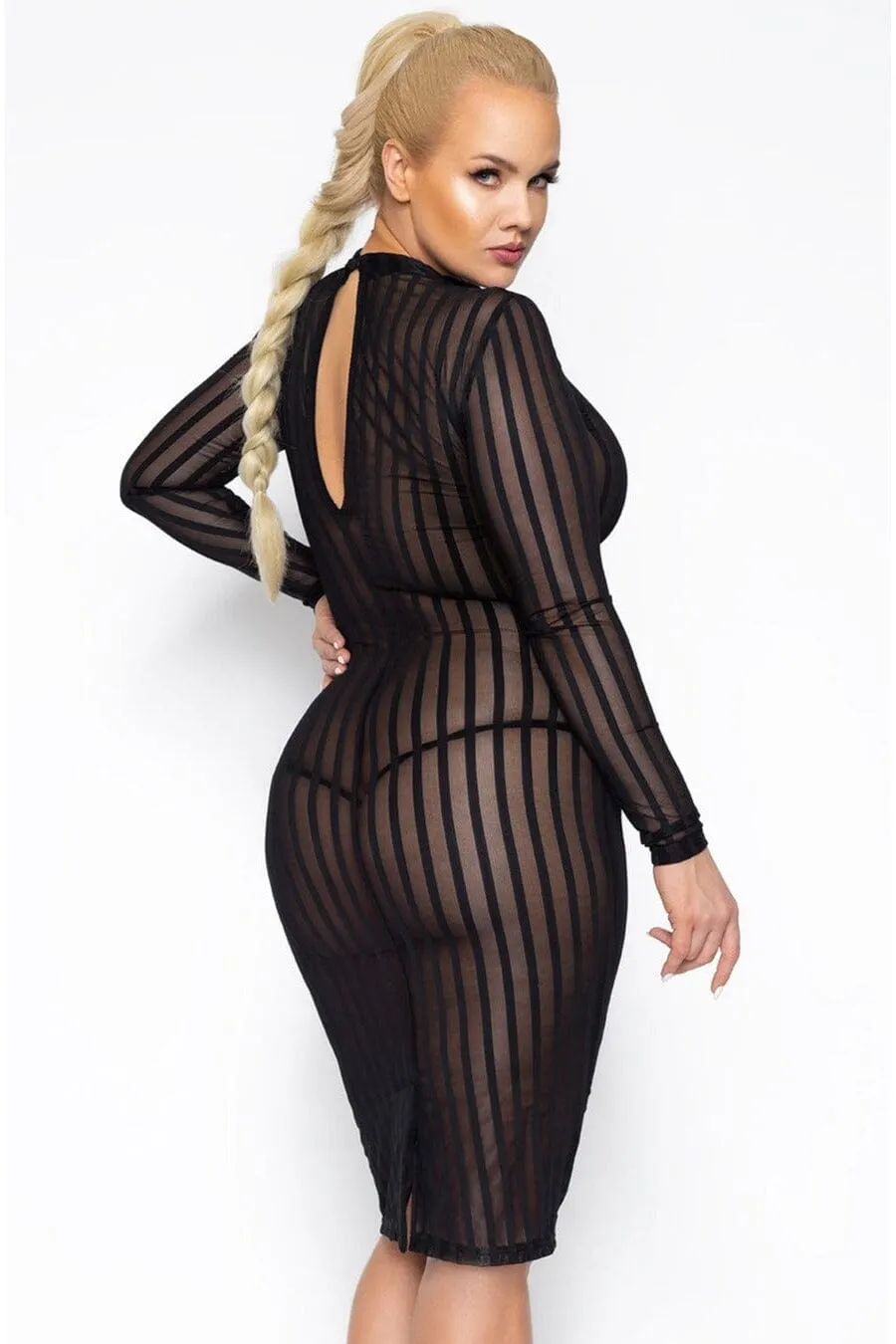 Midi Dress Made Of Elastic Tulle