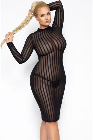 Midi Dress Made Of Elastic Tulle