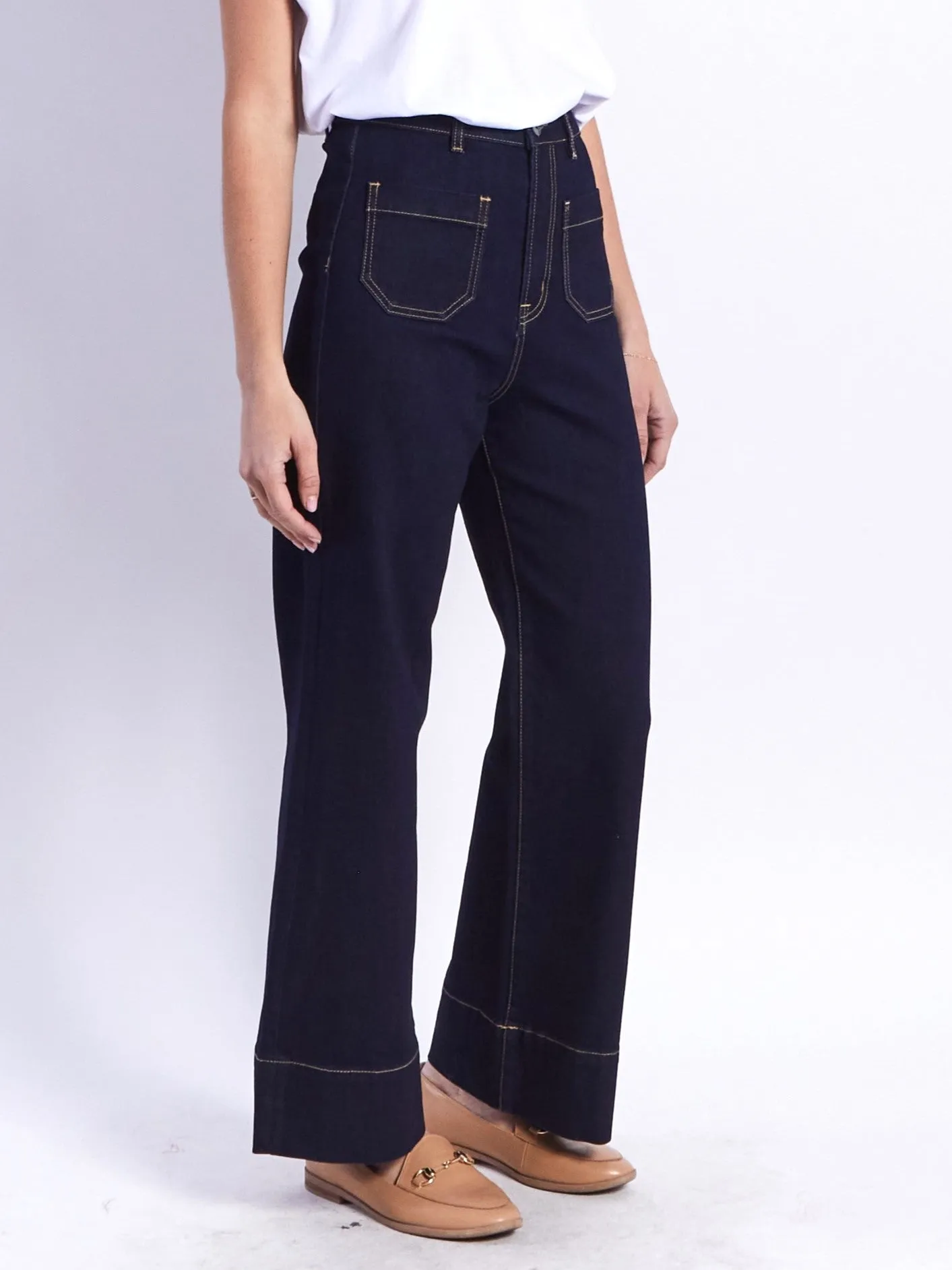Milan Wide Leg Jeans - Ink