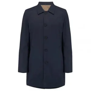 Montague Reversible Mac Jacket - Navy/Stone