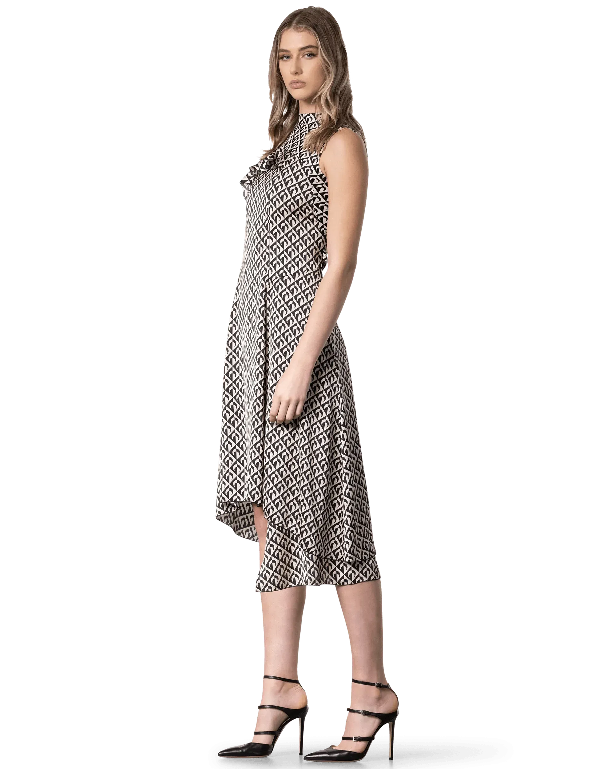 Moon Print Midi Dress