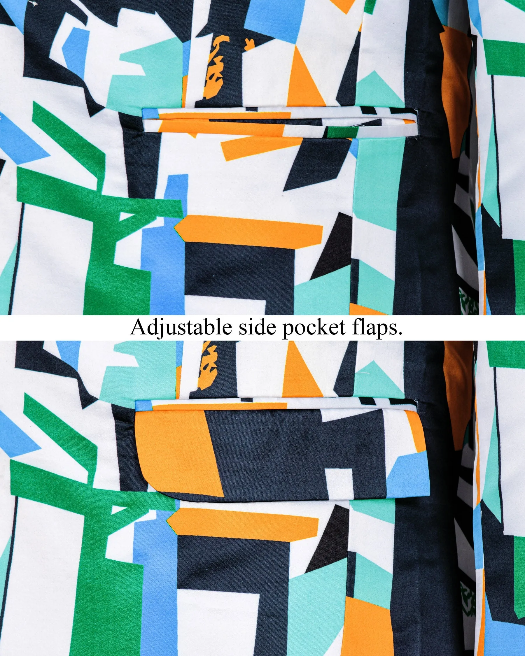 Multicolor Crystal art Print Super Soft Premium Designer Blazer