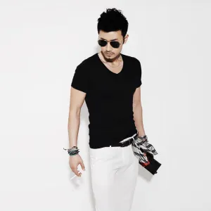 New Spring Summer Fashion Men T Shirt Slim Fit Cotton V Neck Man Short Sleeve Tops Shirt Casual T-Shirt Tops hot male blusas