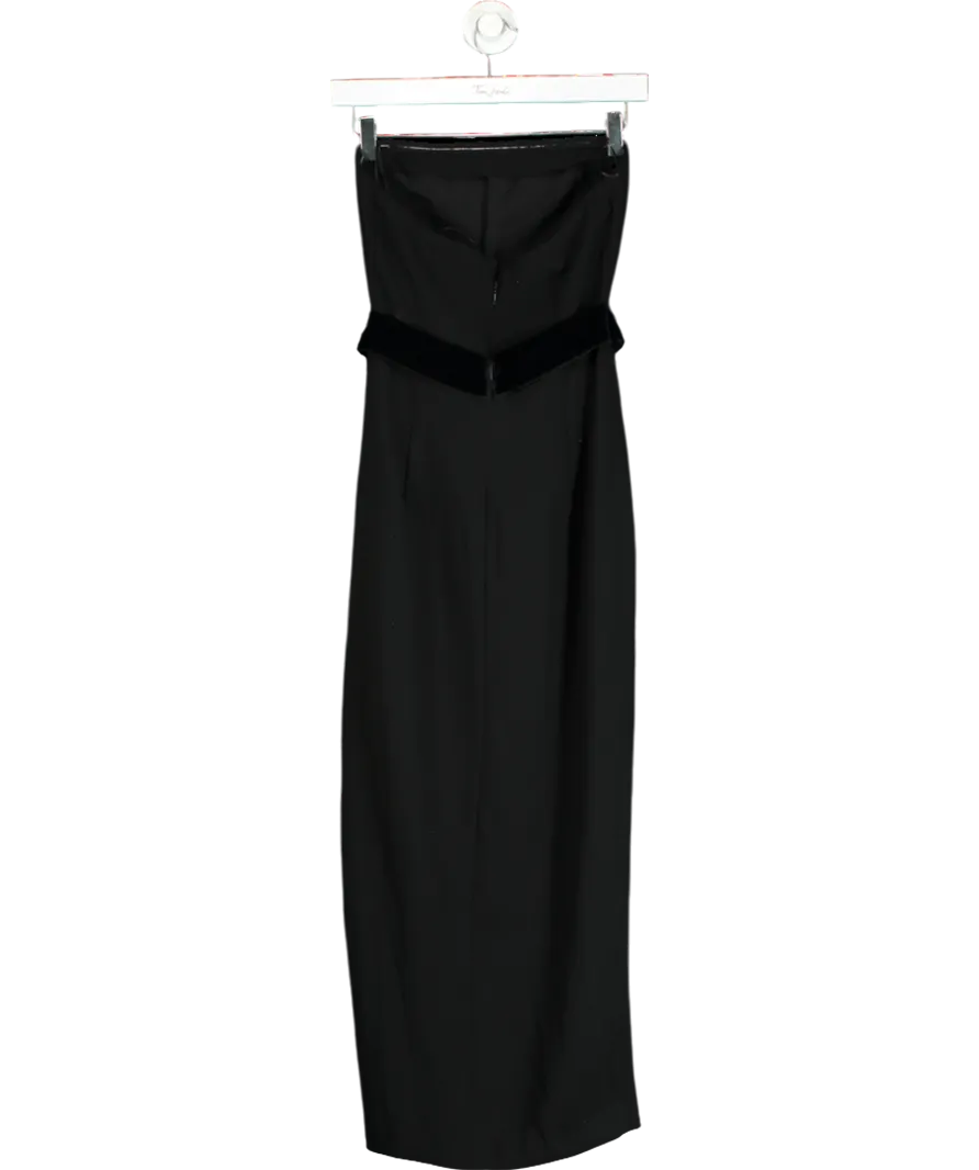 Next Black Bandeau Bow Midi Dress UK 6