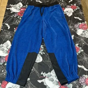 NWT WOMENS FREE MOVEMENT BY FREE PEOPLE CUDDLE UP BLUE FLEECE TIE WAIST PANTS M