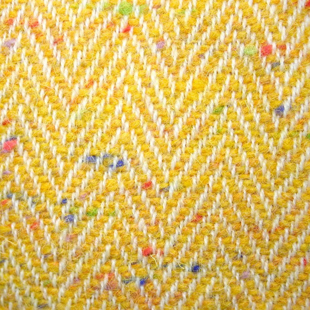 O Brien Yellow  Herringbone  Tweed Waistcoat with Silk  and Revere