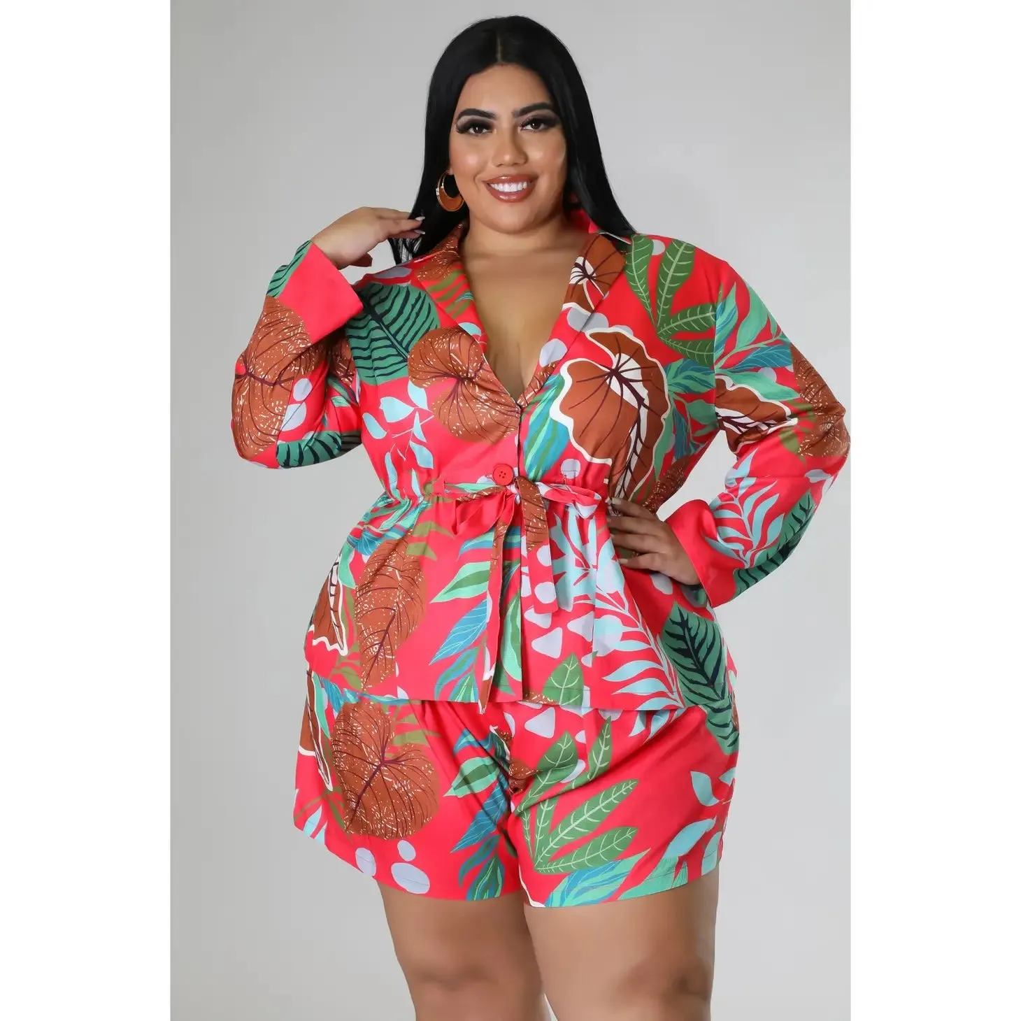Oasis High Waisted 2 Piece Short Set