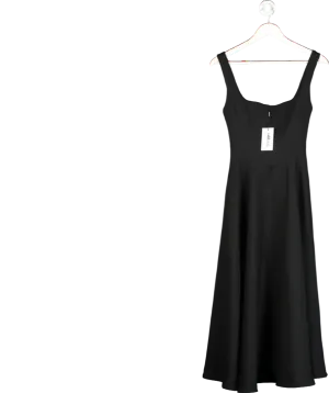 Odd Muse Black The Ultimate Muse High Waist Square Neck Midi Dress UK XS