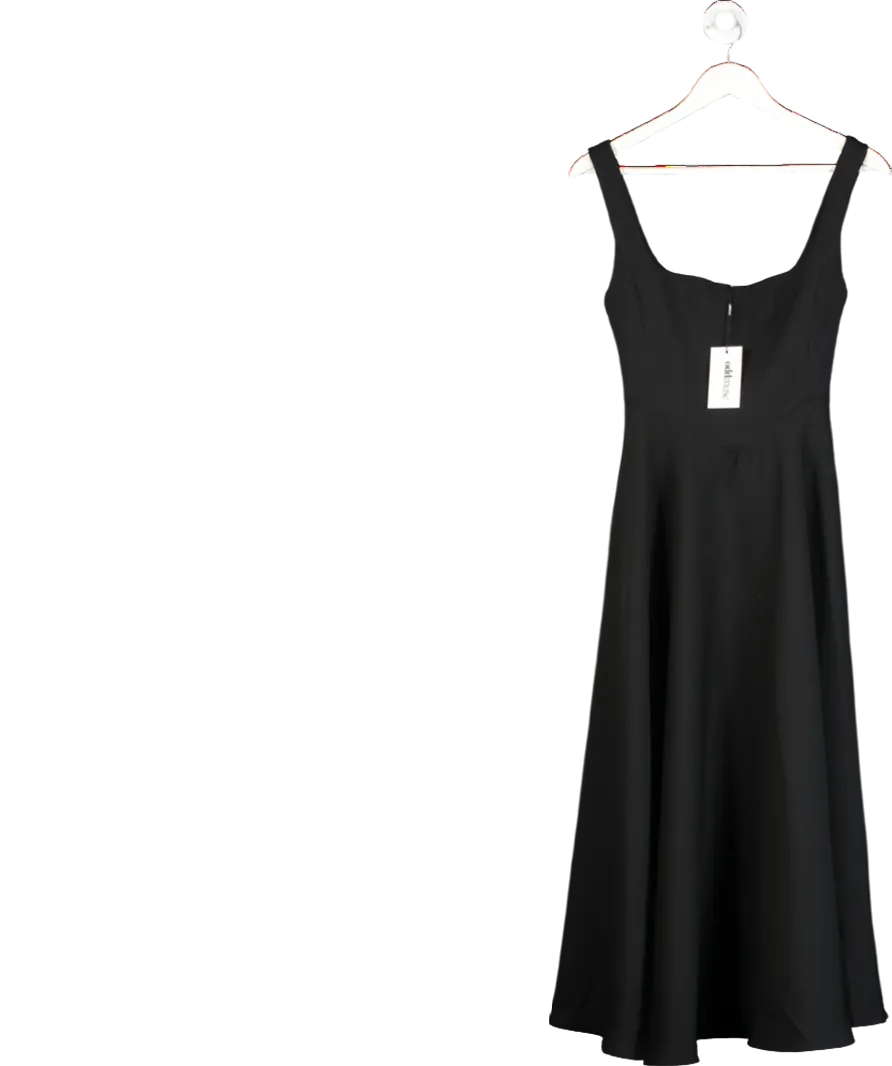 Odd Muse Black The Ultimate Muse High Waist Square Neck Midi Dress UK XS