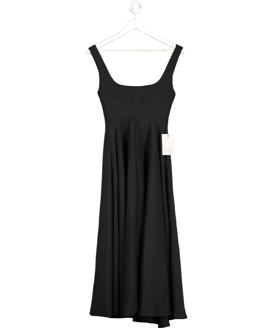Odd Muse Black The Ultimate Muse High Waist Square Neck Midi Dress UK XS