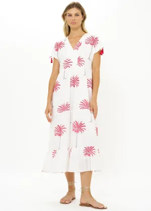 Oliphant Kaftan Midi - Canary Coral