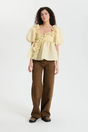 ORIANA | TOP FLURRY MATELASS… SOFT YELLOW