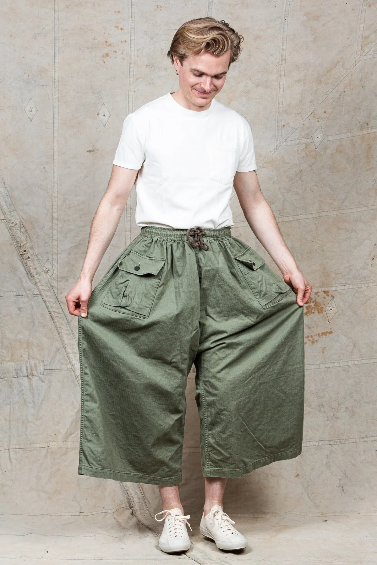 OrSlow Cotton HBT Wide Leg Trousers