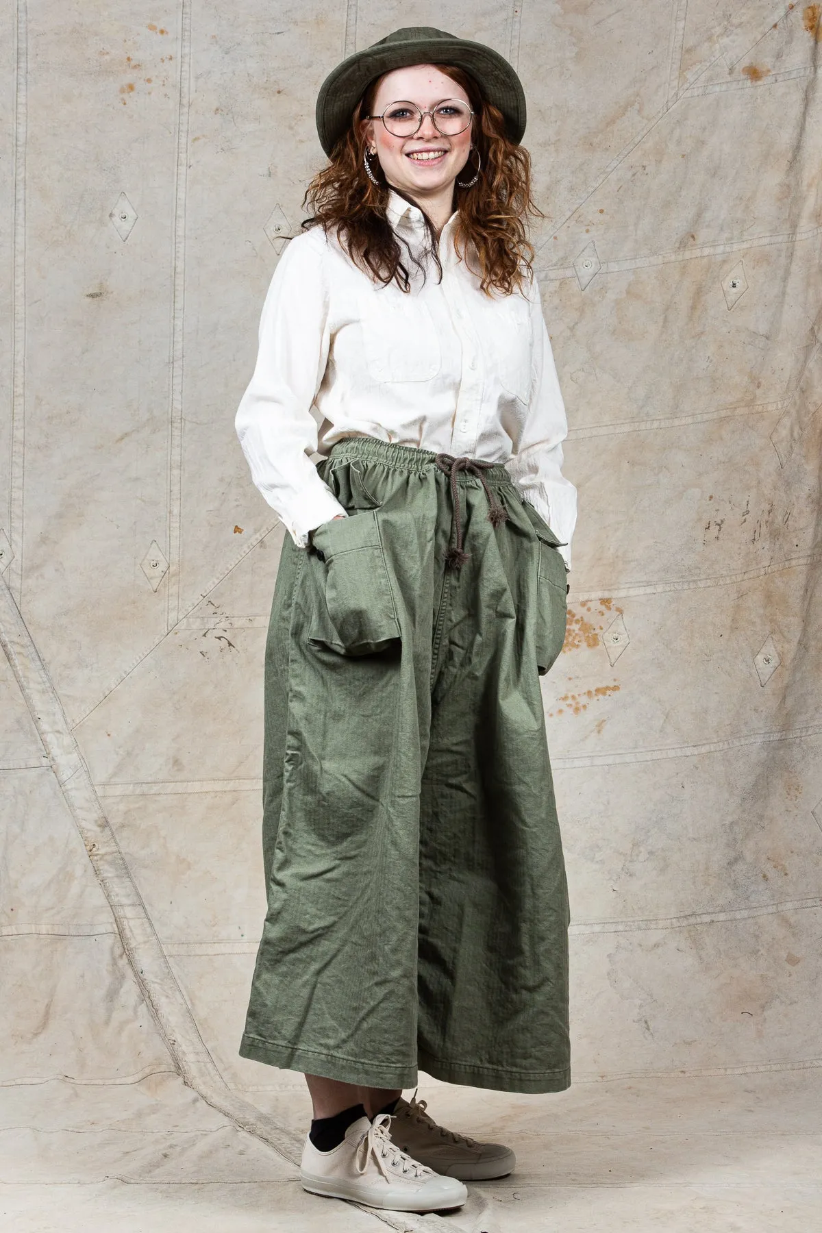 OrSlow Cotton HBT Wide Leg Trousers