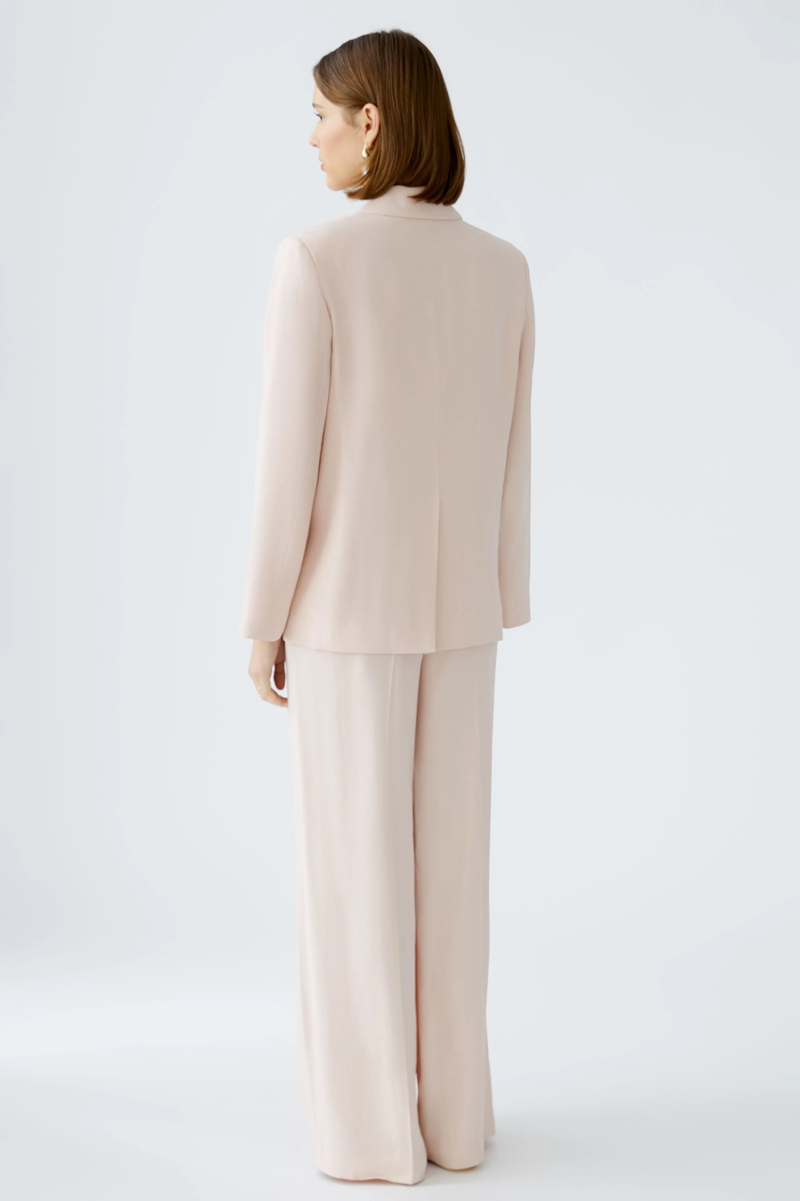 Oui Peach Whip Light Pink Casual Cut Blazer