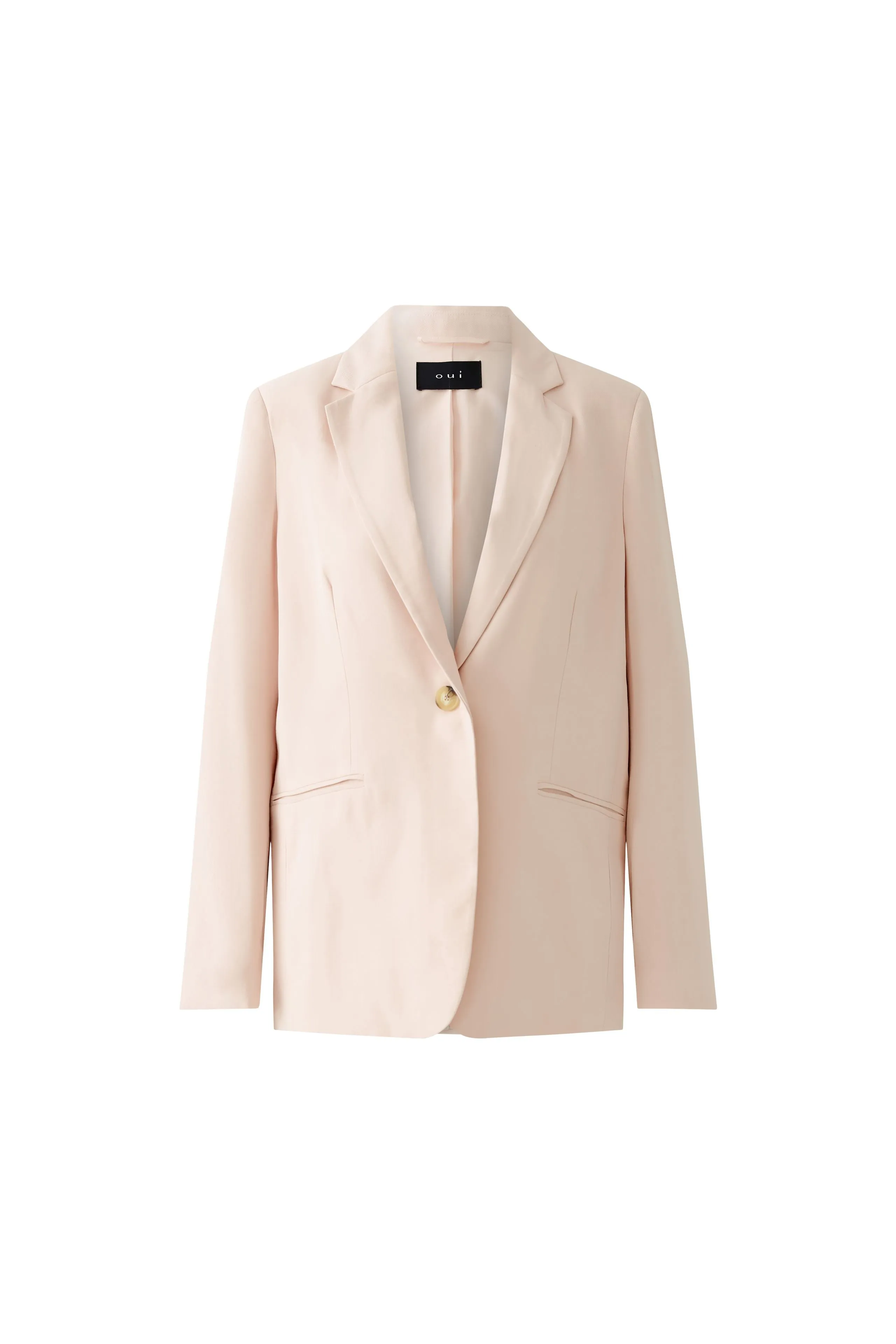 Oui Peach Whip Light Pink Casual Cut Blazer