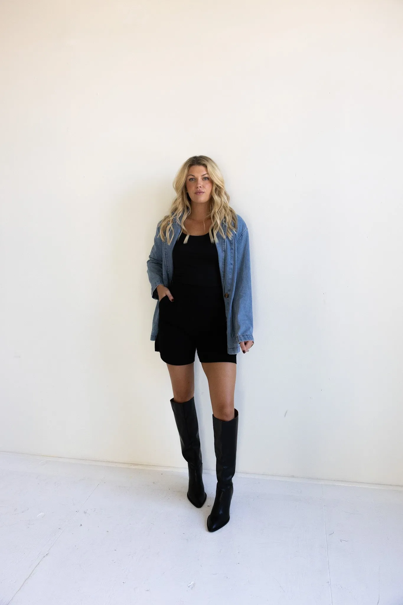 Oversized Denim Blazer-Final Sale