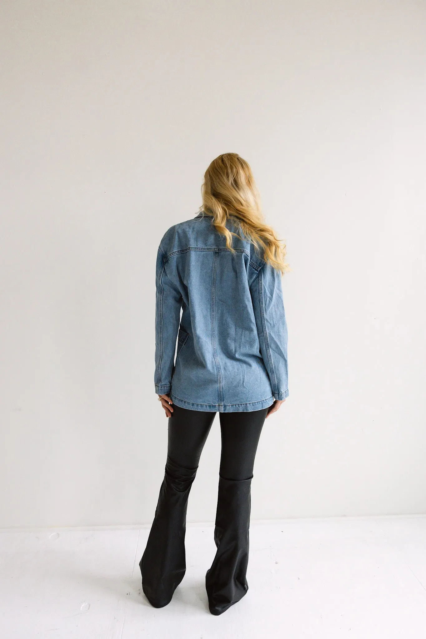 Oversized Denim Blazer-Final Sale