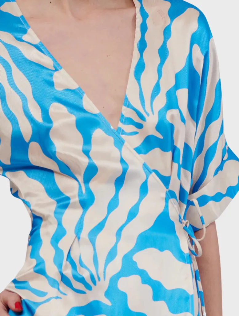 Palma Wrap Maxi Dress - Blue