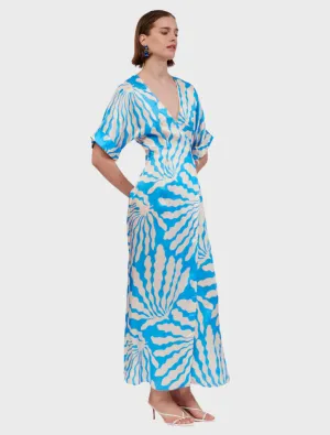 Palma Wrap Maxi Dress - Blue