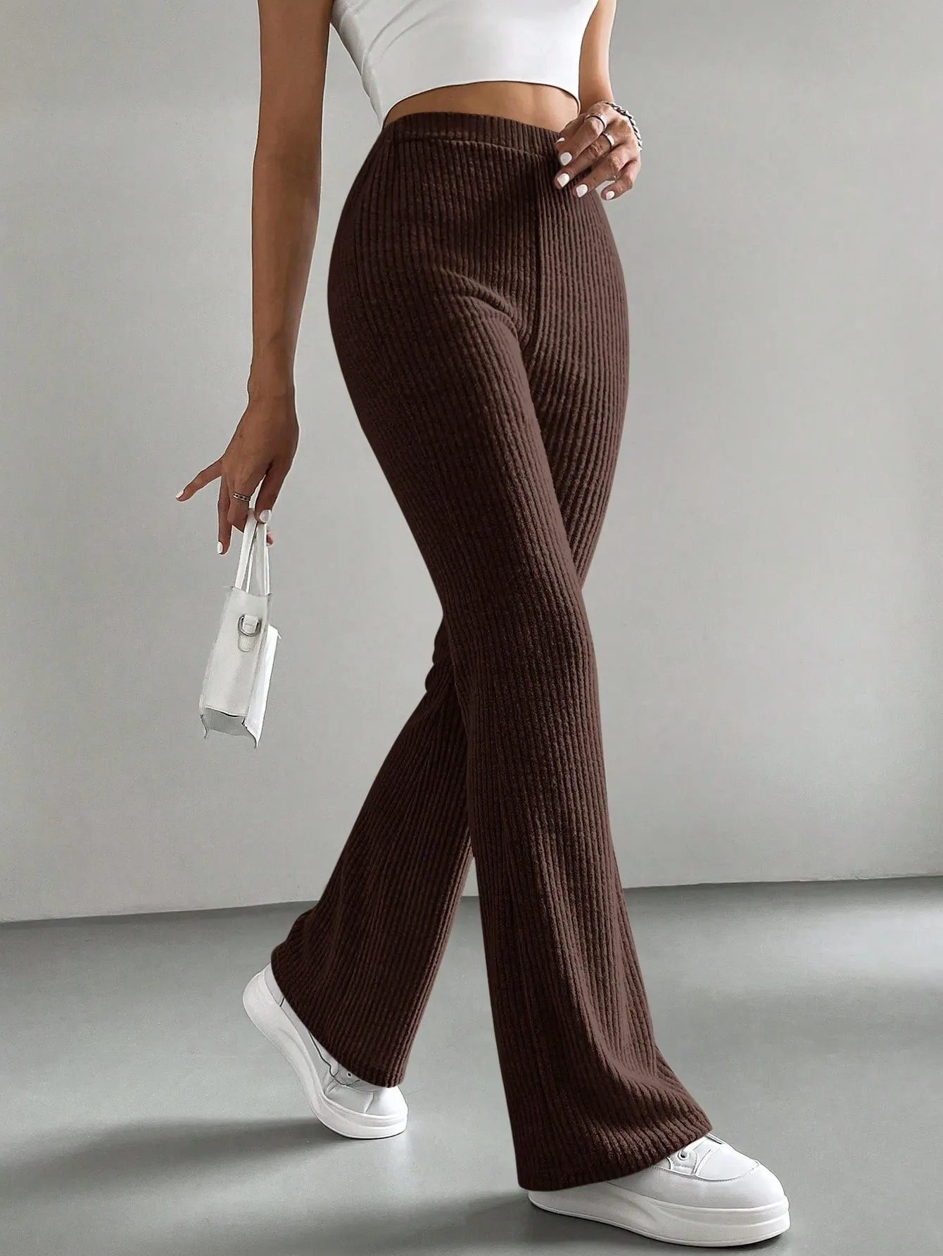 Parien Solid Color High Waisted Pants