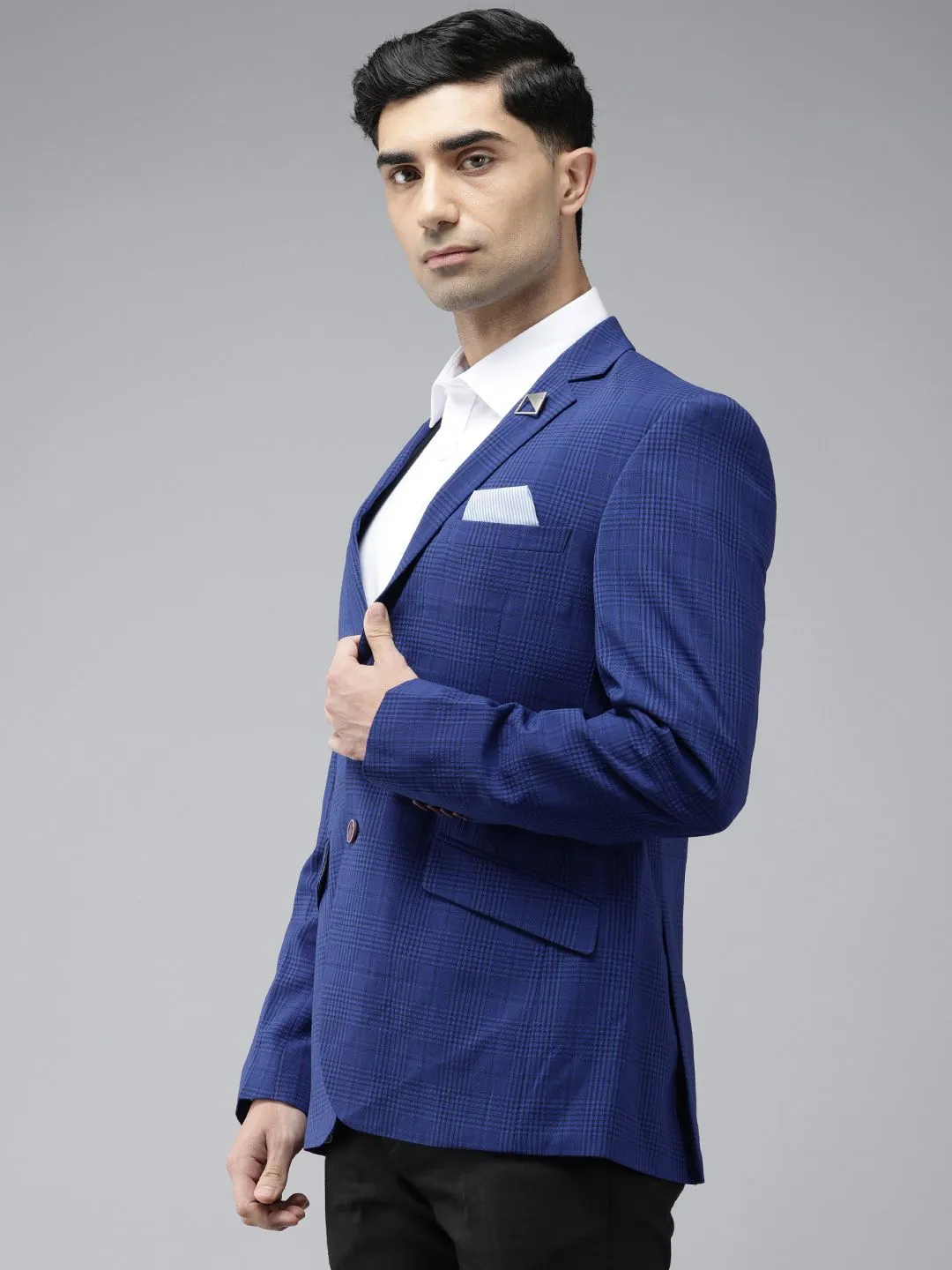 Park Avenue Checked Super Slim Fit Single-Breasted Formal Blazers