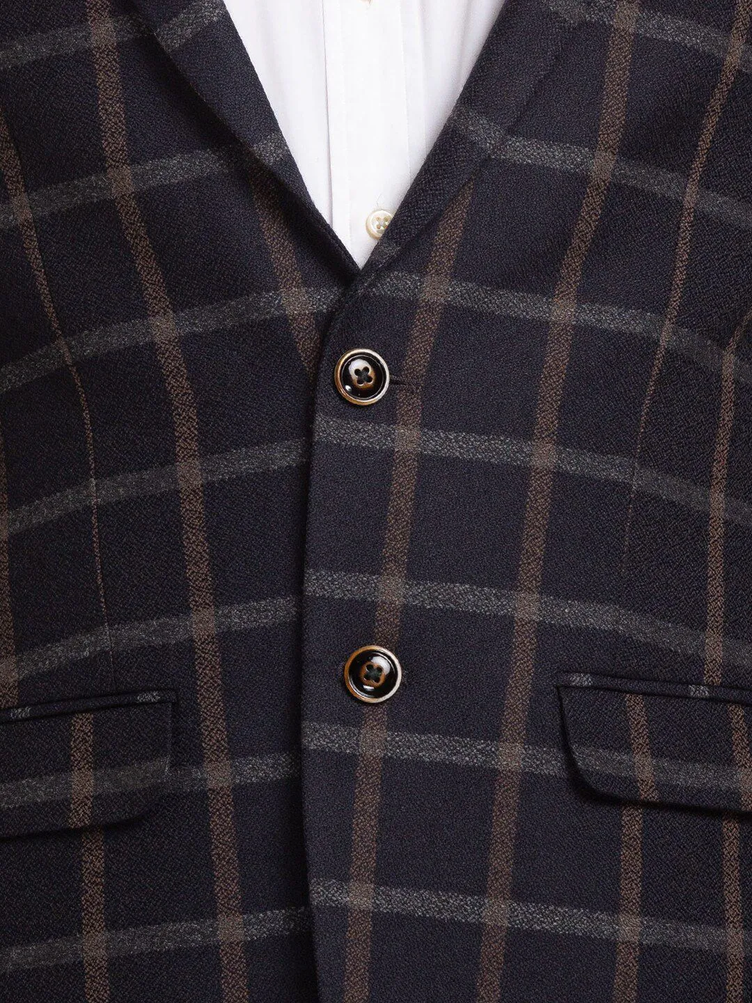 Park Avenue Men Checked Single Breasted Blazers