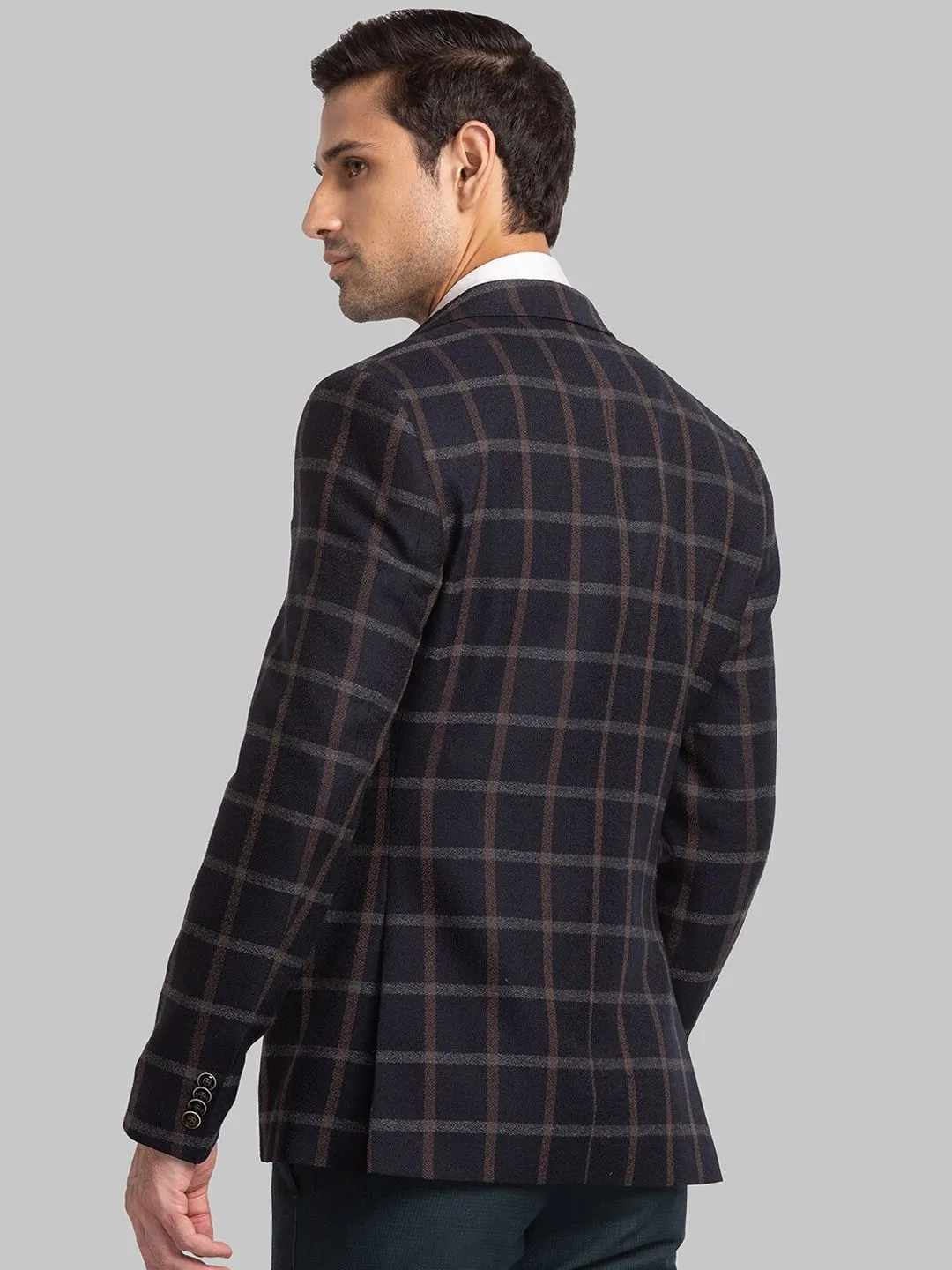 Park Avenue Men Checked Single Breasted Blazers