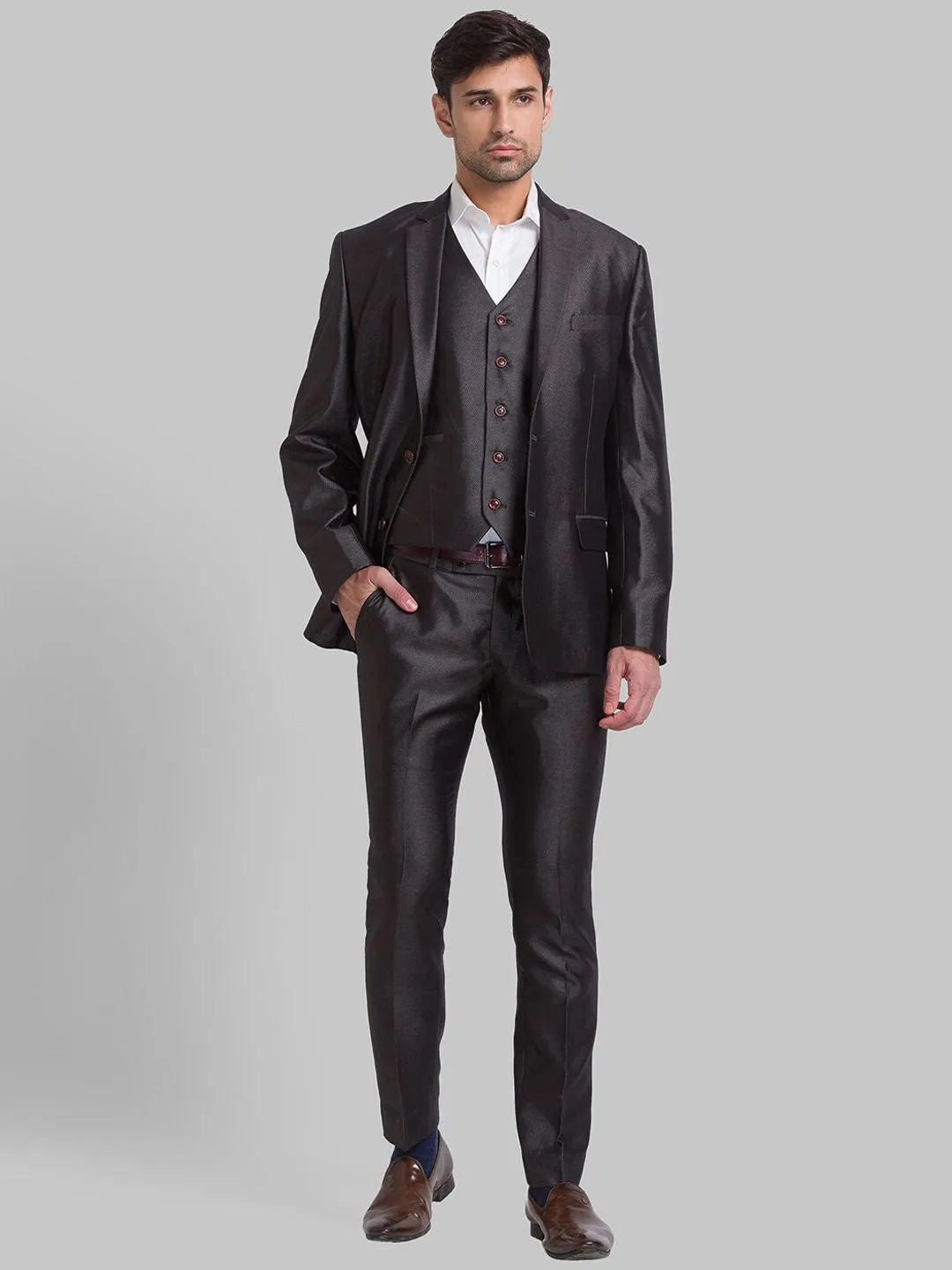 Park Avenue Men Super Slim-Fit Single Breasted 3 Pc Suits
