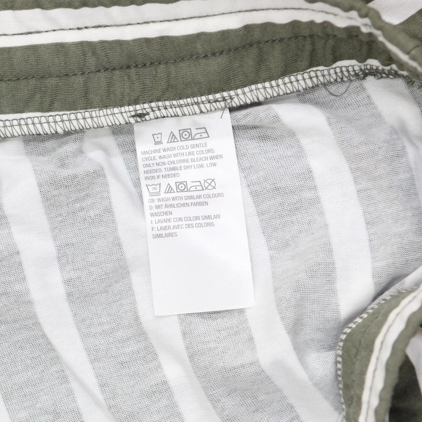 Peace Love World Print Striped Wide Leg Monica Pant Rosemary Stripe Green 2X