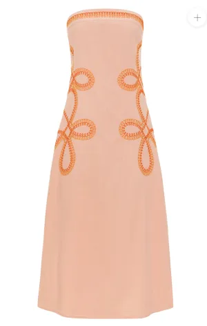 Peach Wess Midi Dress