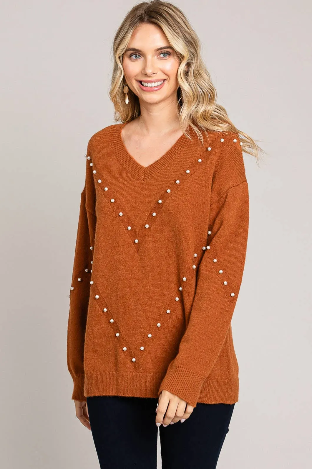Pearl V-Neck Sweater