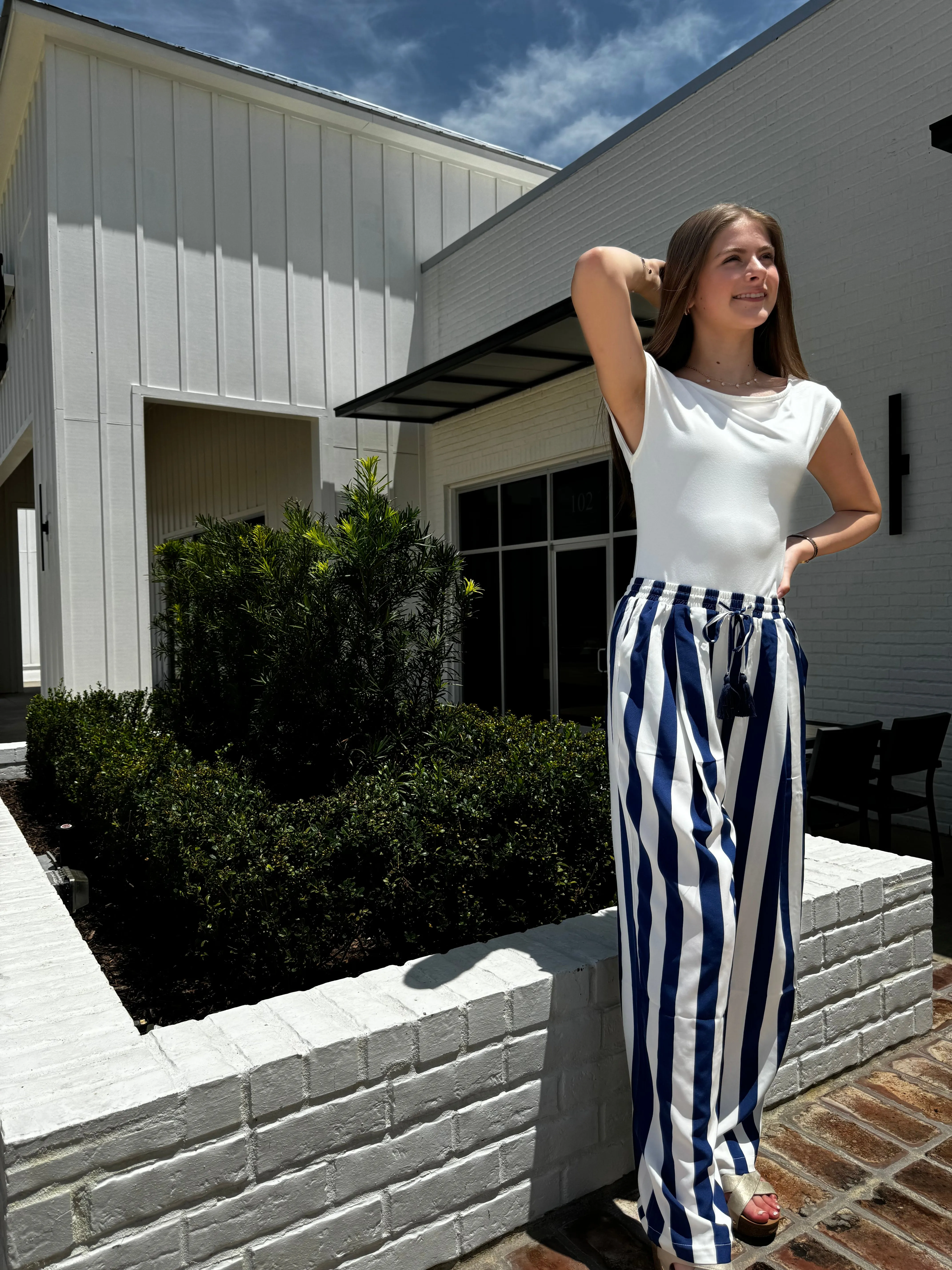Penny Striped Wide Leg Pants