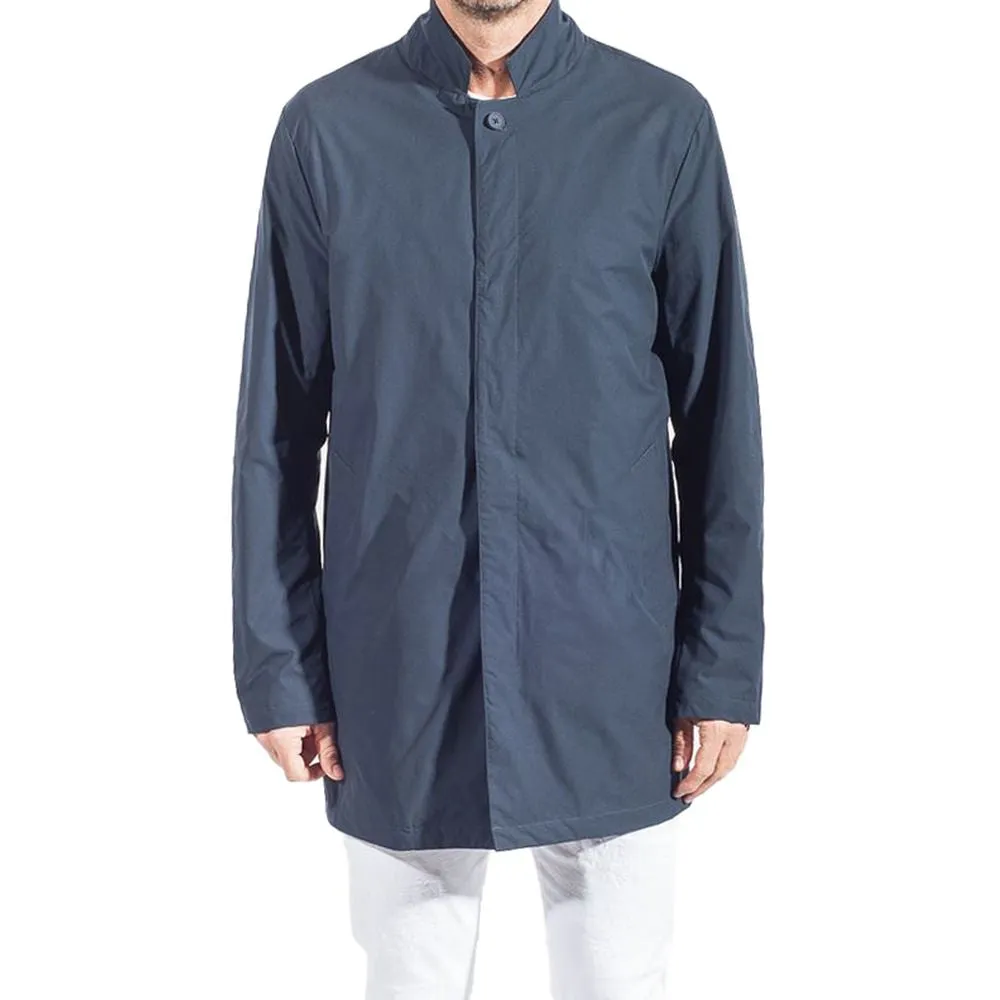 People Of Shibuya Blue Recycled Polyester Men Trench Coat