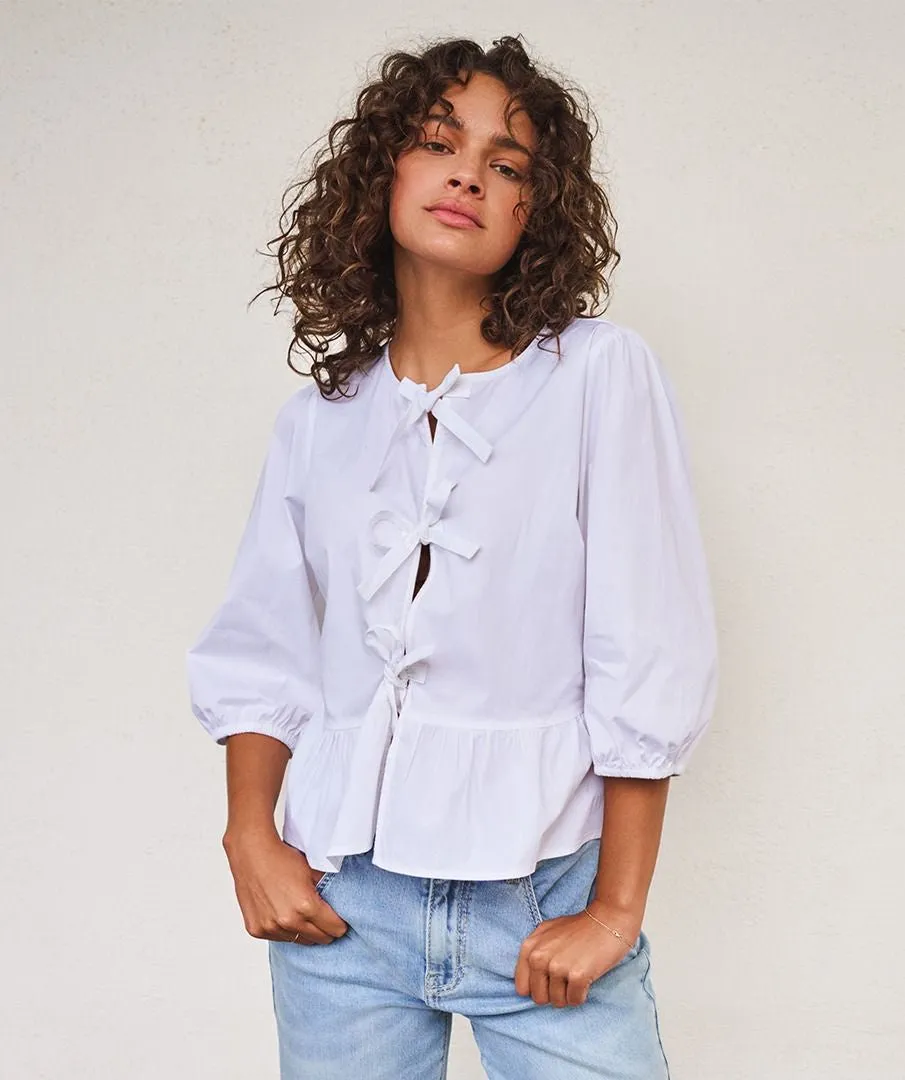 Peplum Blouse in Poplin